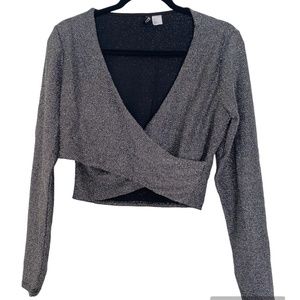 H&M cross body glitter crop top